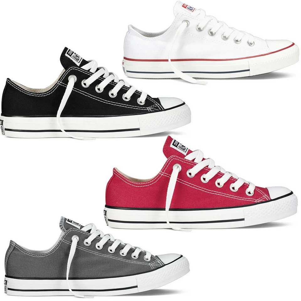 Converse All Star Ox Hombre Corte Bajo Zapatillas Casual en Negro Tallas GB 7 - Imagen 1 de 1