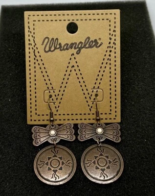 Pendientes colgantes Wrangler tono bronce diseño azteca suroeste nuevos con etiquetas Foto 1 de 3