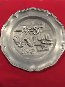 The Money Changer and His Wife Matsys embossed reproduction Pewter plate