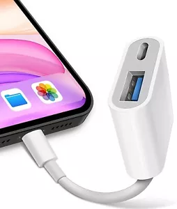 8 Pin Male to USB3.0 Female Adapter OTG Cable for iPhone 14 Plus 13 12 Pro SE3 8 - Picture 1 of 20