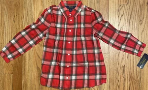 Polo Ralph Lauren Dress Shirt Button Down Girls Size 6X Long Sleeved Red #12 - Picture 1 of 5