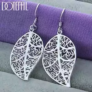 DOTEFFIL 925 Sterlingsilber Blätter Tropfen Ohrringe Party Charm Schmuck - Bild 1 von 6