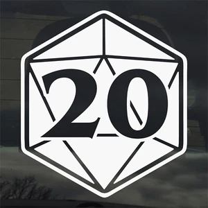 D20 Nat 20 Gaming Würfel Individueller Vinyl Aufkleber Abziehbild RPG TTRPG Brettspiel Krit - Bild 1 von 3
