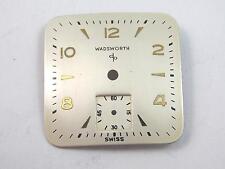 Wadsworth Swiss 23.87mm by 23.81mm Watch Dial Pearl Vintage Gold Markers Subdial