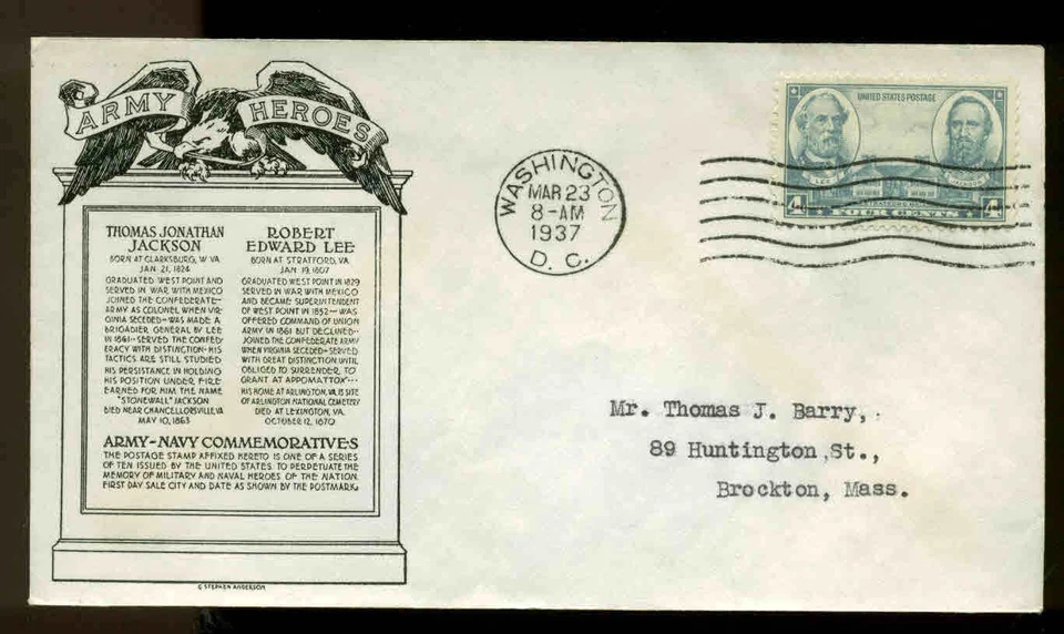 788 4c ARMY FDC WASHINGTON, DC PLANTY #P6 C. S. ANDERSON CACHET - Image 1 of 1