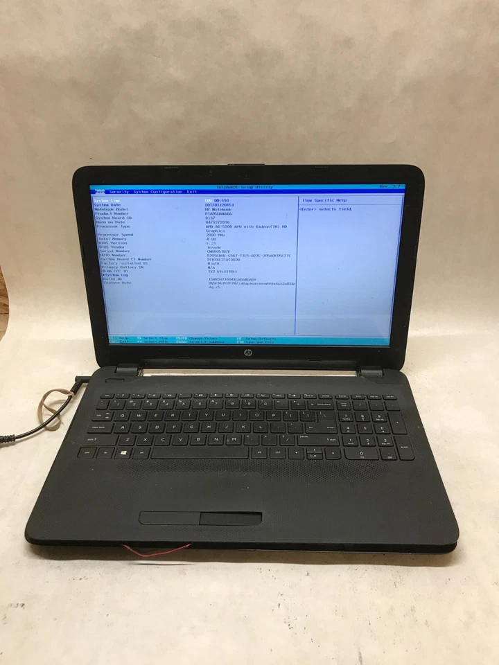 HP 15-af131dx 15" Laptop AMD A6-5200 2.0GHz 4GB RAM NO HDD/OS For Parts AS IS DW - Image 1 of 4