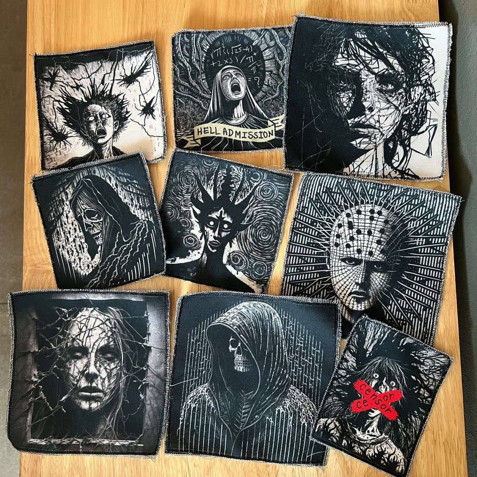 Psycho Mental Darkness Indy Iron on Printed Canvas Patch For DIY crust pants - Image 1 of 1