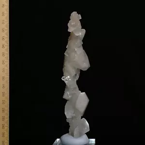 Apophyllite crystals on columnar druzy Quartz stalactite natural formation 484ct - Foto 1 di 8