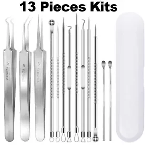 Acne Needle Kit Blackhead Remover Pimple Blemish Comedone Extractor Tweezer Tool - Picture 1 of 15