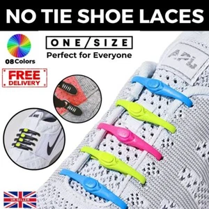 Shoe Laces Silicone Elastic No Tie Easy Rubber Adult Shoelaces Women Men Boots - Picture 1 of 34