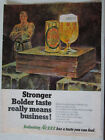 1968 BALLANTINE ALE XXX Beer Print Ad ~ Karate Martial Arts Black Belt ART