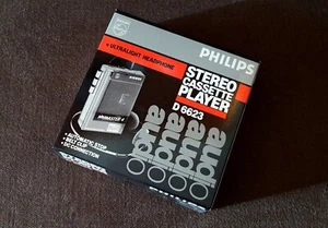 WALKMAN VINTAGE STEREO CASSETTE PLAYER PHILIPS D6623 JAPAN NEW WHITE VERSION - Foto 1 di 13