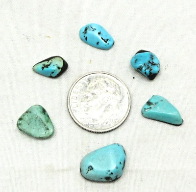 Sleeping Beauty Turquoise Cabochons 13 Carats Old Stock #4 - Image 1 of 2