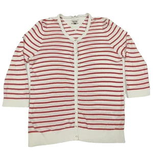 Tommy-Hilfiger-Denim Mujer Cárdigan Talla M Blanco Rojo Tejido de Algodón Jersey - Imagen 1 de 12