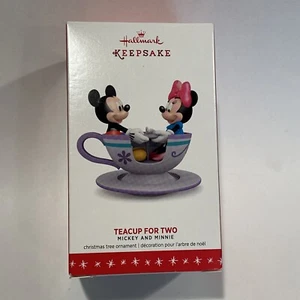 Teacup For Two Mickey  Minnie Hallmark Keepsake Ornament 2016 Disney With Box - Picture 1 of 13