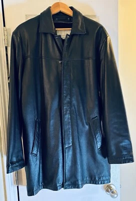 Abrigo Chaqueta de Cuero Wilsons Vintage 1988 Mediano Negro M Julian Biker ¡Excelente! Foto 1 de 4