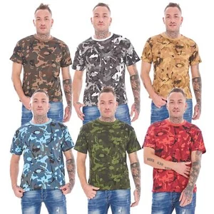 Mens 3 Pack Camouflage Military Army Cotton T-Shirts Paintball Gym Camo Tops - Picture 1 of 13