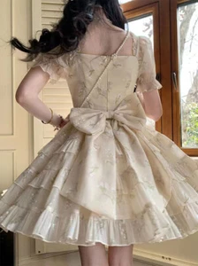 Dulce Vestido Japonés Niñas Floral Línea A Lazo Lolita Verano Fiesta Princesa Vestido - Imagen 1 de 5