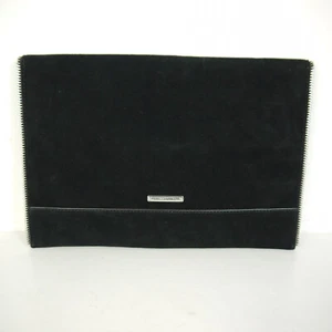 Bolso sin asas Rebecca Minkoff Leo sobre negro gamuza cuero fiesta ocasión - Imagen 1 de 8