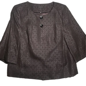 Classiques Entier Damen Jacke braun geometrische Knöpfe Taschen Rundhals XL - Bild 1 von 8