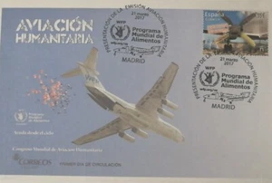 ESPAÑA 2017 AVIACIÓN HUMANITARIA WFP. Matasellos Especial de PRESENTACIÓN - Imagen 1 de 1