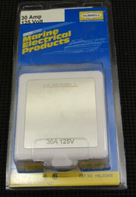 HUBBELL HBL303NM SHORE POWER INLET 30A 125V WHITE - Image 1 of 2