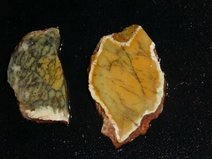 Dendtritic Opal 2 small pieces-rough -cabbing-display-Geology-collection - Imagen 1 de 3