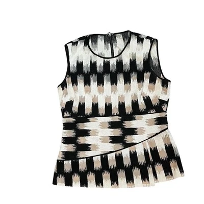 Blusa para mujer BCBG MaxAzria geométrica sin mangas multicolor talla M Foto 1 de 4