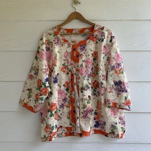 Michael Simon Plus 2X Topper Kimono Chaqueta Floral Encaje Boho Topper Jardín Fiesta - Imagen 1 de 8