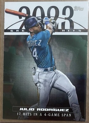 Julio Rodriguez 2024 Topps Series 1 - 2023 Greatest Hits #23GH-17 - Image 1 of 2