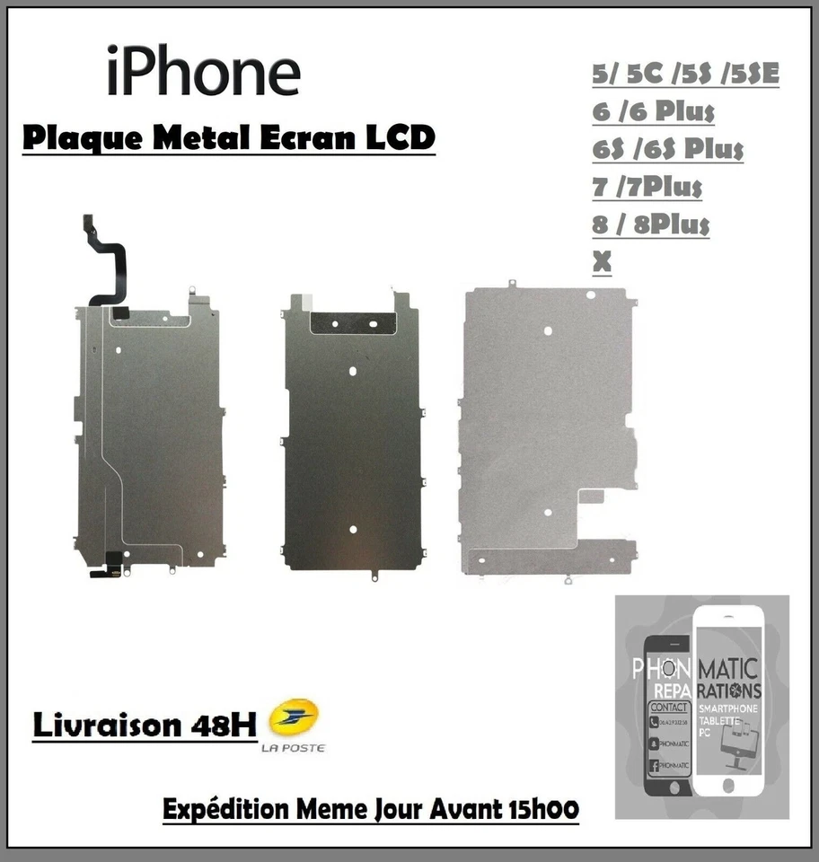 Schermo protettivo in metallo LCD per Apple iPhone 5 6 7 8 XR 11 SE - Immagine 1 di 1
