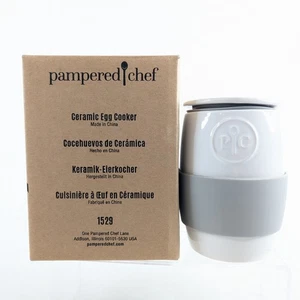 Pampered Chef #1529 Ceramic Egg Cooker Microwave Mug Cake Muffin Maker - NEW - Picture 1 of 8