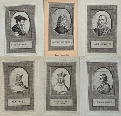 Six (6) Mid-19th Century 1840s French Ink Wash Portrait Drawings from Old Album - Image 1 of 4