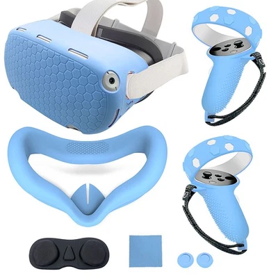 Juego de funda de silicona para Oculus Quest 2, kit de carcasa protectora VR Foto 1 de 4