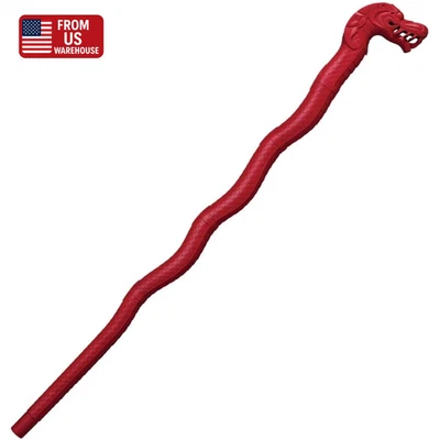 Cold Steel Lucky Dragon Walking Stick Red Polypropylene One Piece Construction - Image 1 of 4