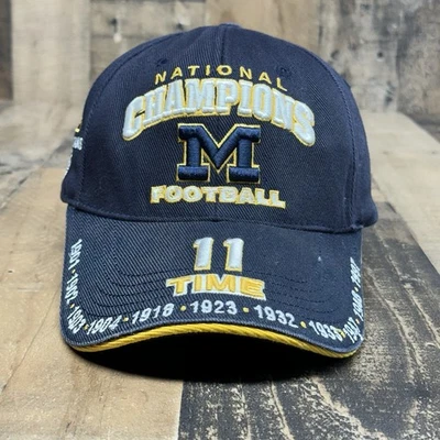 Gorra de fútbol americano vintage de los Michigan Wolverines 11 veces campeones nacionales NCAA Foto 1 de 4