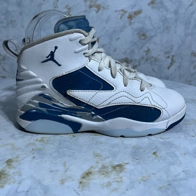 Jordan Jumpman MVP Youth Kids Size 2Y Shoes White Blue Athletic Mid Top Sneakers - Image 1 of 4