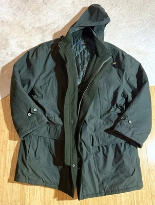 Abrigo de invierno Brooks Brothers para hombre XL verde algodón mezcla de nailon forro de lana concha Foto 1 de 4