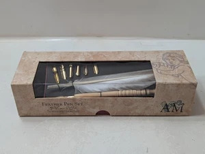 AM Feather Pen Set Antique Plume Tips Nibs And Ink Schreibfeder Set READ - Picture 1 of 8