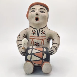 Seferina Ortiz Cochiti Pueblo Pottery Drummer Figurine – Signed Native American - Picture 1 of 24