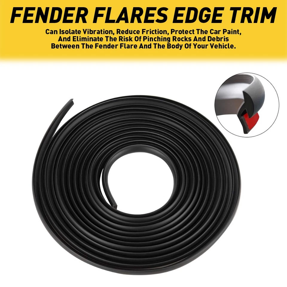 9M Wheel Fender Wells Flare Trim Rubber Edge Strip Seal Universal For Car Truck - Image 1 of 4