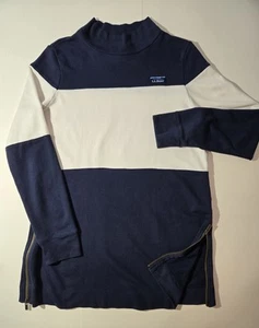 Suéter LL Bean Mujer Medio Cuello Simulado Azul Blanco ColorBlock Cremalleras Laterales Nuevo sin Etiquetas - Imagen 1 de 12