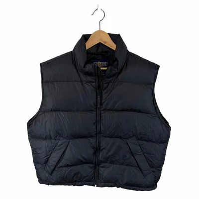 Lands End Down Puffer Vest Black Size XL Chunky Puff Nylon Shell - Image 1 of 4
