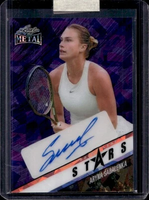 2024 Leaf Collective Aryna Sabalenka Gold Stars Purple Crystal Auto #4/7 - Image 1 of 2