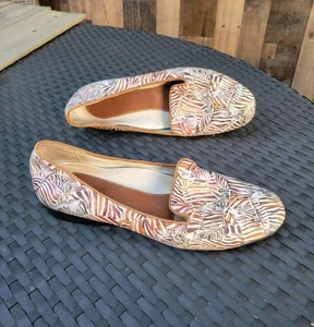 Icon Zebramuster Leder-Flats Friends tragbare Kunst-Slipper flache Damen Gr. 8,5 - Bild 1 von 9