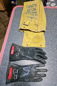 Lineman Handschuhe Gummi Salisbury D120 Klasse 0 Größe 9 mit Tasche - Bild 1 von 9