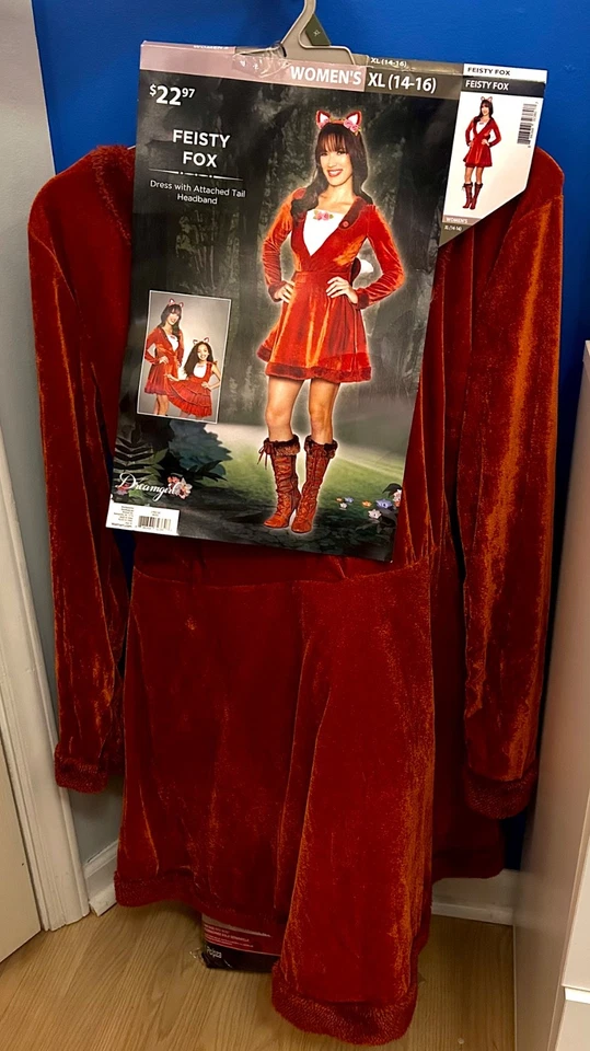 Feisty Fox Vestido de Halloween para Mulheres Fofo com Orelhas Faixa de Cabeça - Imagem 1 de 2