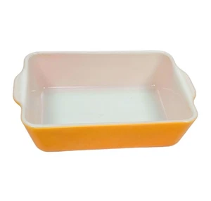 Vintage Pyrex Kühlschrank Form Ofenfest Backform mit Griffen Orange 9,5x6,75" - Bild 1 von 10
