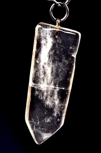 Satyaloka  azeztulite quartz flat rainbow    pendant  synergy 12 crystal #7675 - Imagen 1 de 4