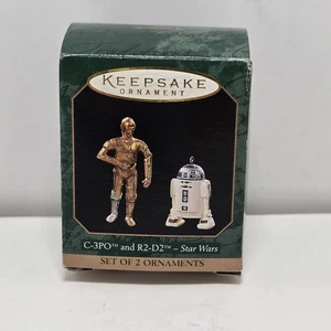 Juego de adornos en miniatura Hallmark 1997 Star Wars C-3PO y R2-D2 - Imagen 1 de 7